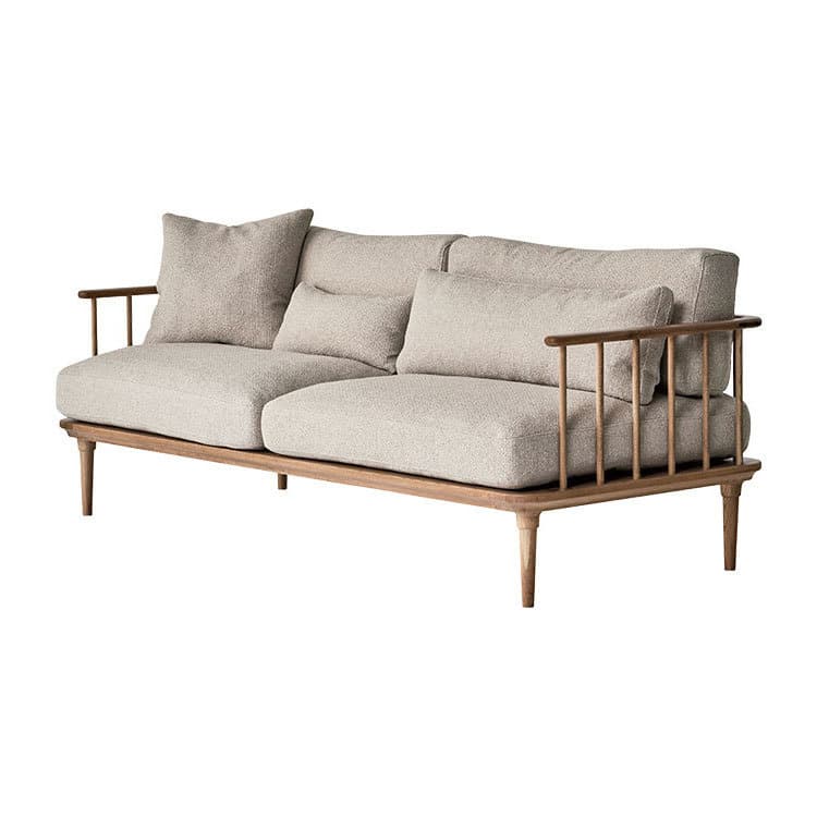 フーバ3人掛けソファ両肘木脚