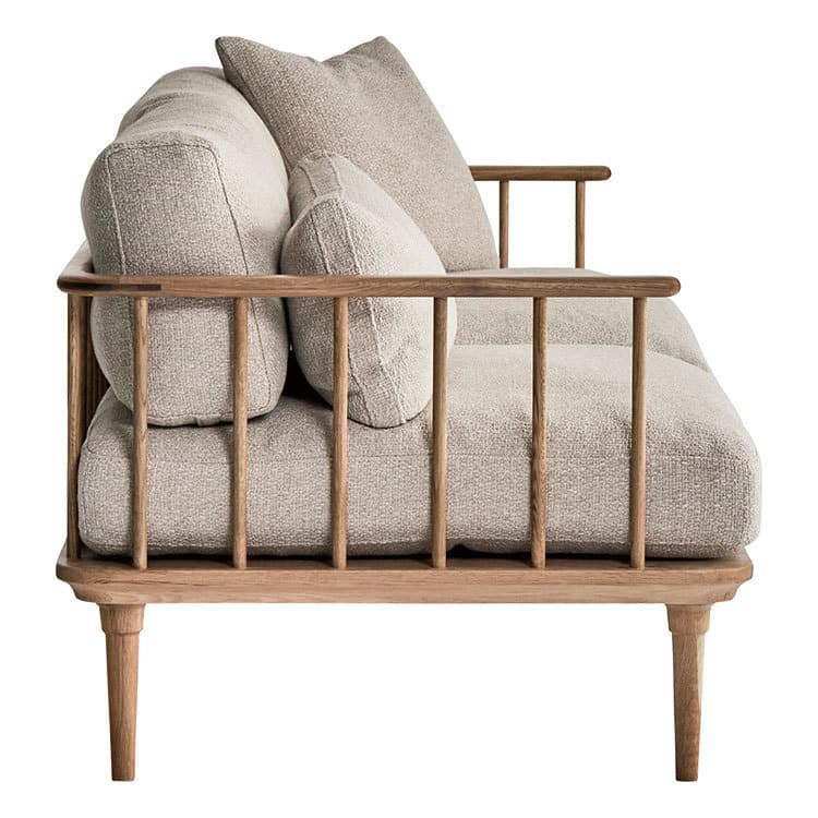 フーバ3人掛けソファ両肘木脚