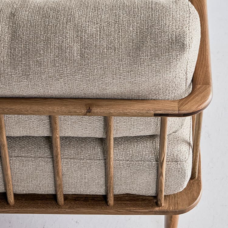 フーバ3人掛けソファ両肘木脚