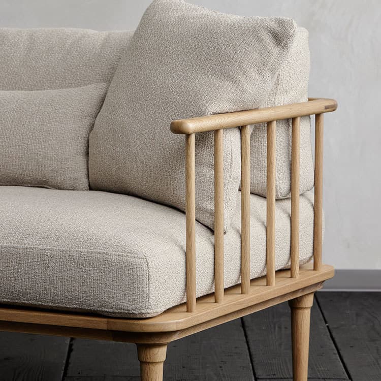 フーバ3人掛けソファ両肘木脚