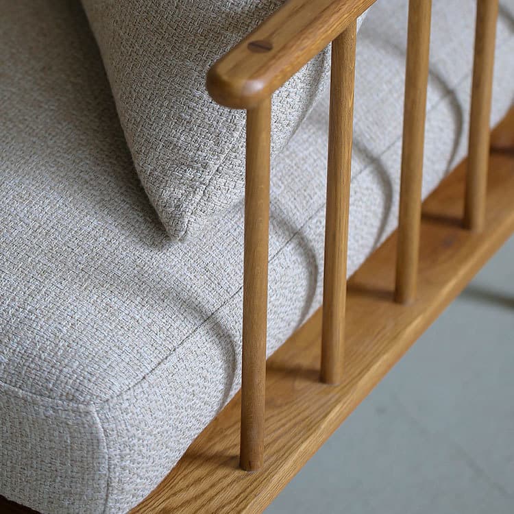 フーバ3人掛けソファ両肘木脚