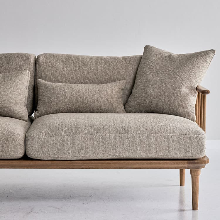 フーバ3人掛けソファ両肘木脚