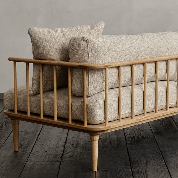 フーバ3人掛けソファ両肘木脚