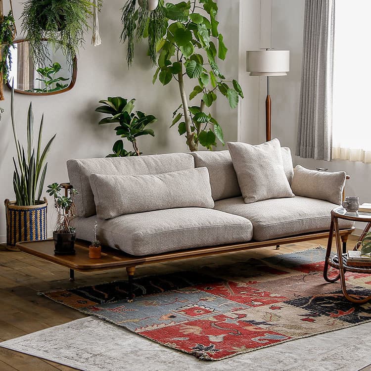 フーバ3人掛けソファ両肘木脚